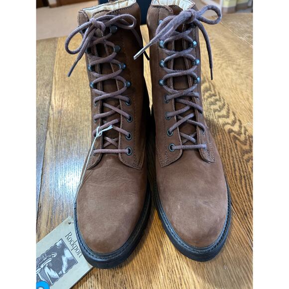 New! Rockport Waterproof Nubuck Leather Bracken Boot Brown Women’s Sz 8 W56701 - Picture 4 of 10